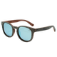 Lentes de sol madera y piedra natural con cristal espejados en azul cielo