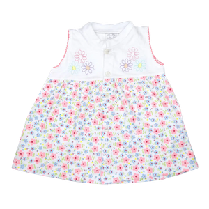 Vestido de Niña 2 Piezas Bebu Blanco/Rojo