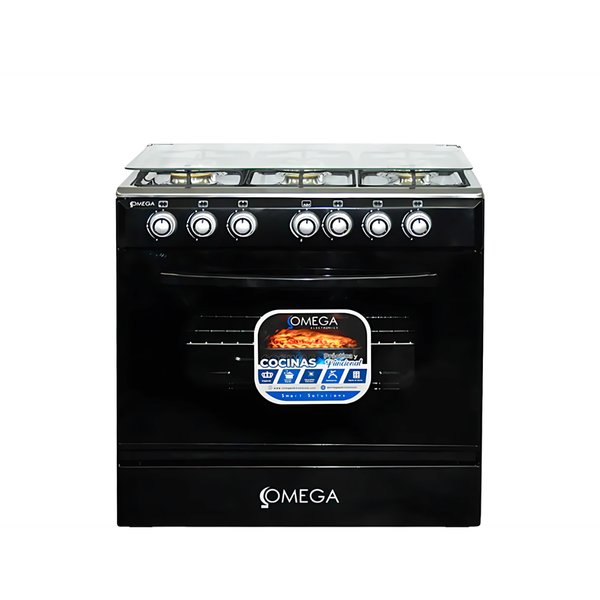 Cocina 6 Hornillas 30" Omega Negra
