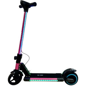 Monopatín Eléctrico Infantil Rosado con Luces LED Full Color y Panel Digital