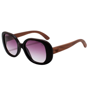 Lente de sol madera con cristal degradado morada