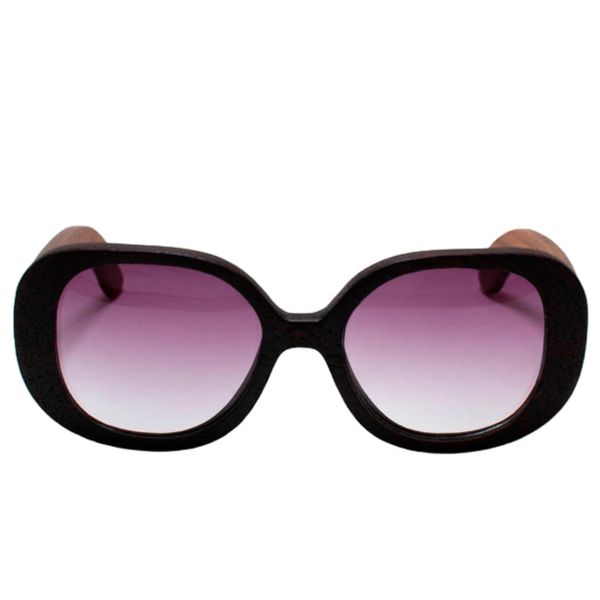 Lente de sol madera con cristal degradado morada