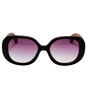 Lente de sol madera con cristal degradado morada