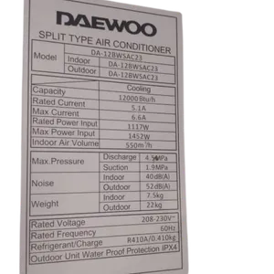 Aire acondicionado 12000Btu split Daewoo