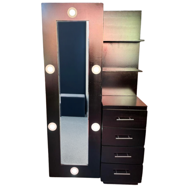 Closet Vanity Negro con Espejo LED