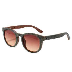 Lentes de sol madera y piedra natural con cristal degradado ambar