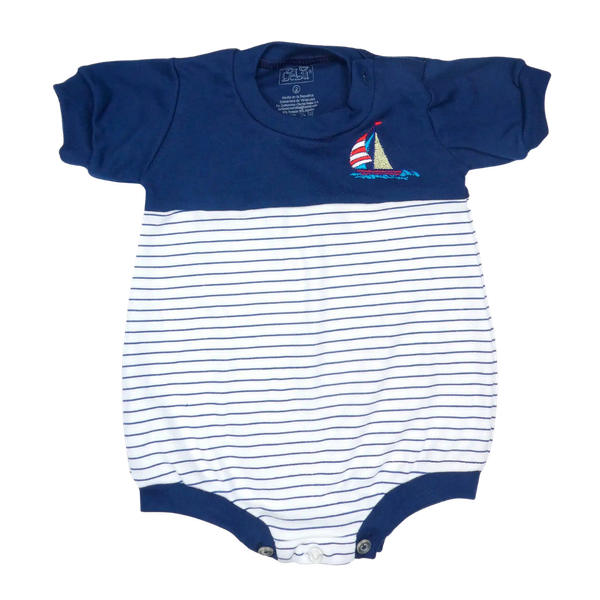 Conjunto de Niño 3 Piezas Bebu Blanco/Azul Marino (3M)