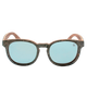 Lentes de sol madera y piedra natural con cristal espejados en azul cielo