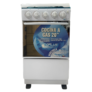 Cocina a gas 4H 20" Gplus Blanca