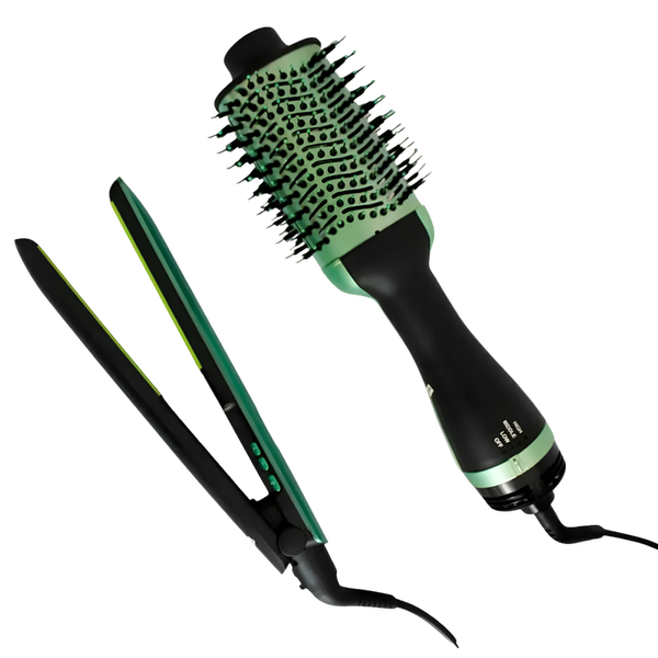 Combo Remington Shine Therapy – Aguacate + Macadamia, Pantalla Digital, Tecnología Iónica [Verde/Blanco]
