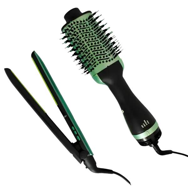 Combo Remington Shine Therapy – Aguacate + Macadamia, Pantalla Digital, Tecnología Iónica [Verde/Blanco]