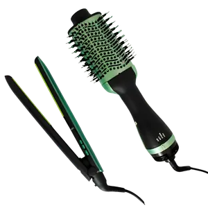Combo Remington Shine Therapy – Aguacate + Macadamia, Pantalla Digital, Tecnología Iónica [Verde/Blanco]