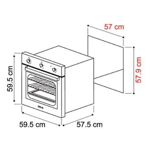 Horno Eléctrico Drija Latino 60 Empotrable Negro 80L 60cm