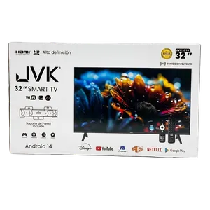Smart TV JVK 32" HD – Android 14, Wi-Fi, Sonido Envolvente, Incluye Soporte de Pared