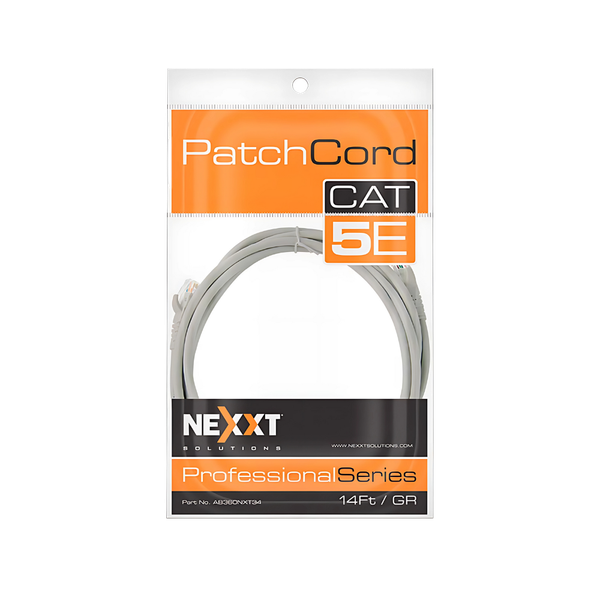 Cable de Red CAT5E 14FT GR1 MPN Nexxt Gris