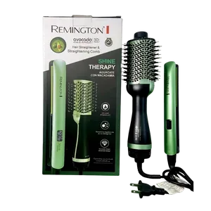 Combo Remington Shine Therapy – Aguacate + Macadamia, Pantalla Digital, Tecnología Iónica [Verde/Blanco]