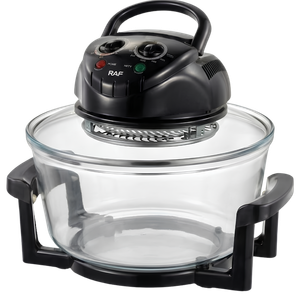 Freidora de Aire RAF de Vidrio 12L – Tazón Transparente, 1400W, Ciclo Aerodinámico, 3 en 1