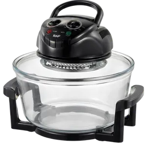 Freidora de Aire RAF de Vidrio 12L – Tazón Transparente, 1400W, Ciclo Aerodinámico, 3 en 1