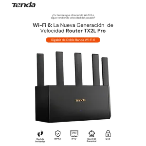 Router Tenda TX2L Pro – Wi-Fi 6, Gigabit Doble Banda, Seguridad WPA3 [Negro]