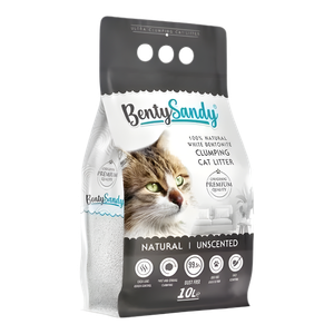 Arena para Gatos Bentysandy Ultra absorbente y Ultra aglomerante 100% Bentonita 10L/ 8,7Kg (SIN AROMA) 4 Unds