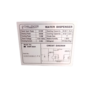 Dispensador de agua Challenger negro
