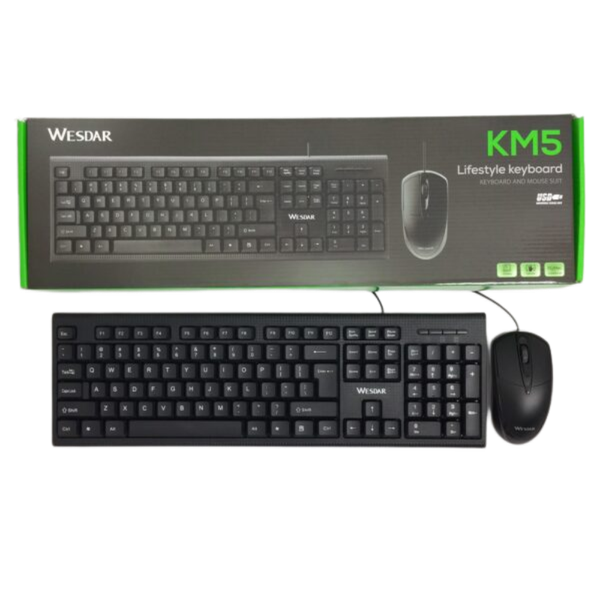 Combo Alámbrico Wesdar KM5 — Teclado + Mouse