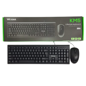 Combo Alámbrico Wesdar KM5 — Teclado + Mouse