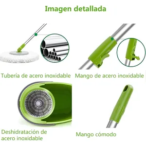 Mopa Giratoria Rotary Mop – Centrífugo de Acero Inoxidable, Giro 360°, Incluye Repuesto