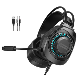 Audífonos Gamer Lenovo Thinkplus con Micrófono y Luz LED – Jack 3.5 mm + USB