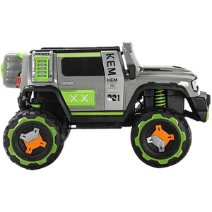Carro Eléctrico Infantil 4x4 Jeep Gris con Panel Multimedia y Control Remoto