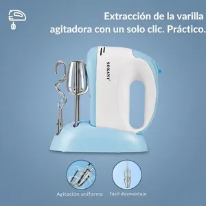 Batidora de Mano Sokany 300W – 6 Velocidades, Motor de Cobre, Base de Almacenamiento Incluida