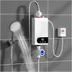 Calentador de Agua Eléctrico Instantáneo – Pantalla Digital, Kit de Ducha Incluido, Calentamiento Rápido [Blanco]