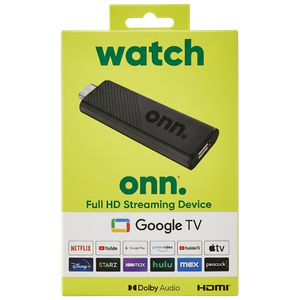 Onn. Full HD Streaming Device con Google TV – Full HD, Chromecast Integrado, Dolby Audio [Negro]