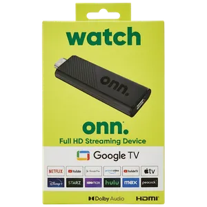 Onn. Full HD Streaming Device con Google TV – Full HD, Chromecast Integrado, Dolby Audio [Negro]