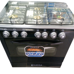 Cocina 6 Hornillas 30" Omega Negra