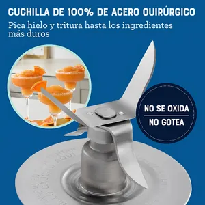 Licuadora Clásica Oster® 3 Velocidades – 1500W, Vaso de Vidrio, Acople Metálico, Envase Portátil [Cromada]