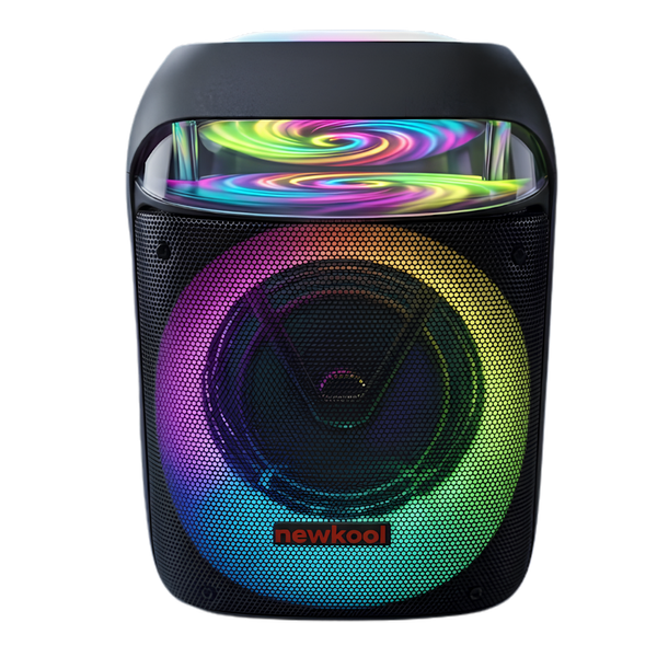 Corneta Bluetooth Newkool 8" – Luces RGB, Panel Superior, Portátil [Negro]