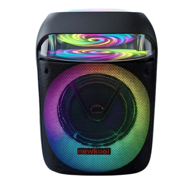 Corneta Bluetooth Newkool 8" – Luces RGB, Panel Superior, Portátil [Negro]