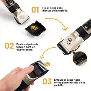 Kit de Peluquería Canina – Inalámbrico, Recargable, Corte Ajustable