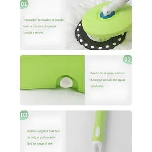 Mopa Giratoria Rotary Mop – Centrífugo de Acero Inoxidable, Giro 360°, Incluye Repuesto