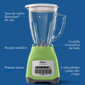 Licuadora 1.5Lts Oster Botones Verde