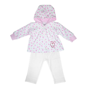 Conjunto de Niña 2 Piezas Bebu / Blanco/Rosado (2M)