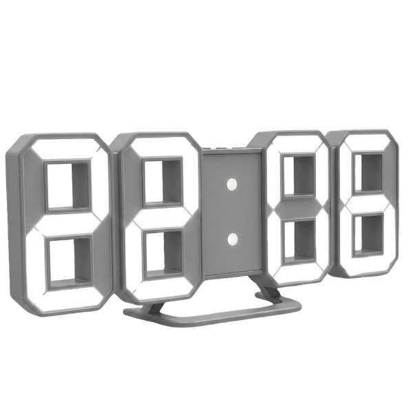 Reloj Digital 3D LED Moderno – Efecto Flotante, Alarma, Doble Montaje [Luz Blanca]