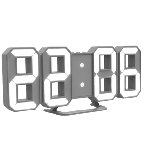 Reloj Digital 3D LED Moderno – Efecto Flotante, Alarma, Doble Montaje [Luz Blanca]