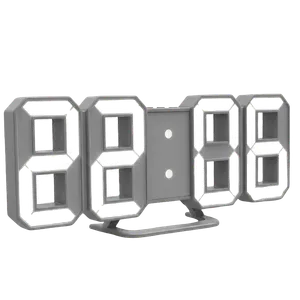 Reloj Digital 3D LED Moderno – Efecto Flotante, Alarma, Doble Montaje [Luz Blanca]