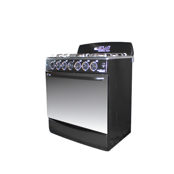 Cocina a gas 6H 30" Gplus Negra