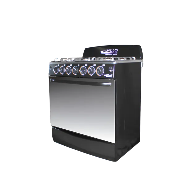 Cocina a gas 6H 30" Gplus Negra