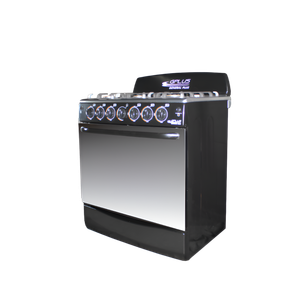 Cocina a gas 6H 30" Gplus Negra