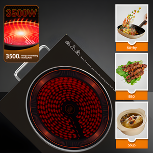 Placa de Cocina Eléctrica Cerámica HALEY 3500W - 1 Hornillas