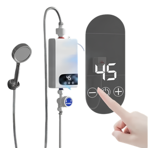 Calentador de Agua Eléctrico Instantáneo – Pantalla Digital, Kit de Ducha Incluido, Calentamiento Rápido [Blanco]